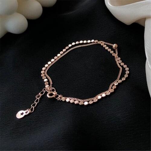 925 Sterling Silver Double Layer Round Bead Bracelet &Bangle For Women Christmas Party Jewelry sl189