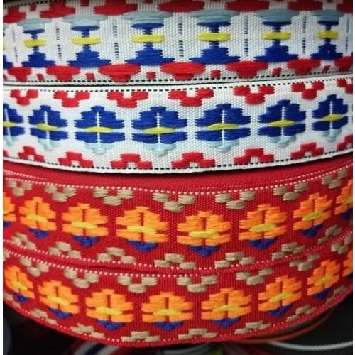 10yards/lot wide 2.5CM Woven Jacquard Ribbon geometric design for clothing accessory ZH-5618