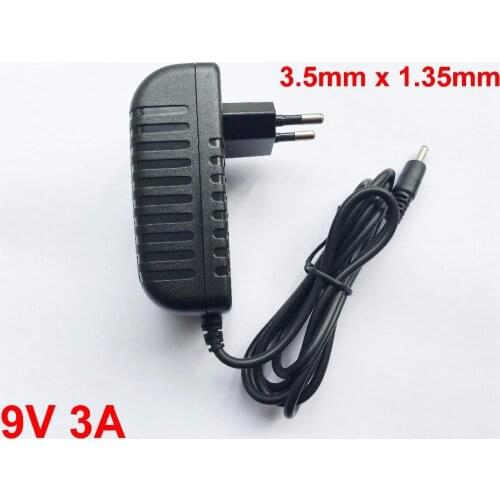 100PCS 9V 3A High quality IC solutions DC 9V 3A Switch power supply, 27W LED power adapter, EU plug 3.5mm x 1.35mm