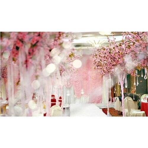 Exellent 100pcs Peach blossom Simulation Artificial Plants Flower Floral Art Accessories DIY Home Living room Garden Decoration