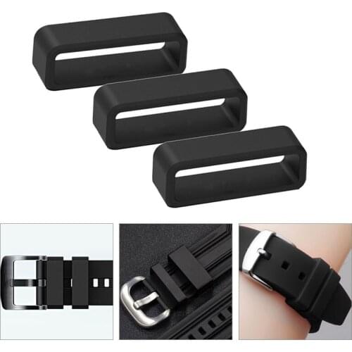 12mm-30mm Silicone Replacement Watch Strap Band Keeper Loop Security Holder Retainer Ring Black Watchband Ring Watch Accessories