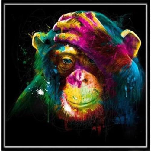 5D diamond painting animal orangutan embroidery diamond cross stitch mosaic family handmade wall art decorations