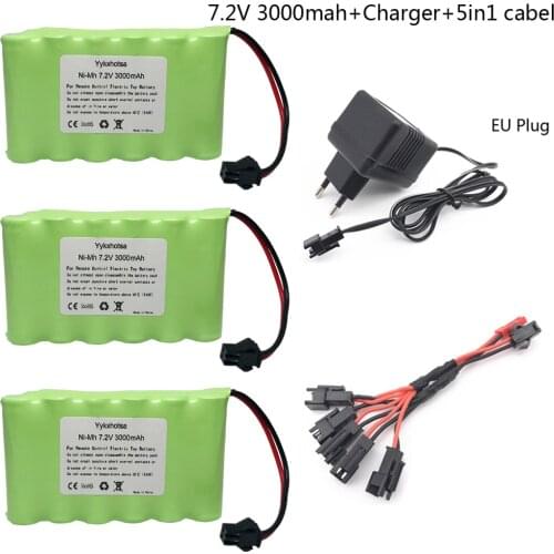 7.2V 3000mah AA NI-MH battery with charger set for RC electric toy boat car Tanks Truck Robot upgrade 7.2V nimh battery