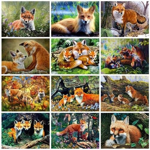 Diamond Painting Fox Animals Diamond Embroidery Art Pictures Of Rhinestones Cross Stitch Needlework Mosaic Crafts Kit Home Decor