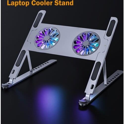Aluminum Adjustable Laptop Stand For Macbook Computer PC Table Support Xiaomi Notebook Stand Cooling Fan Pad Laptop Holder Base