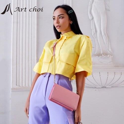 Желтые блузки Art choi China At AliExpress