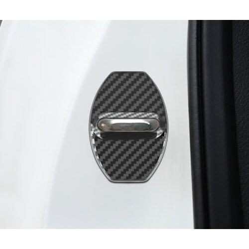 Carbon fiber car door lock cover Auto Emblems Car-Styling For Volkswagen Golf 7 MK6 MK5 POLO tiguan Skoda Octavia Accessories