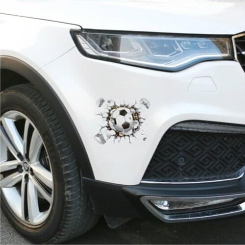MR TEA Car Stickers Decals 3D Broken Wall Car stickers Football Cute Creative Stickers Decorations Gifts For Anime Fans