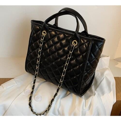 Lattice Large Tote bag 2020 Fashion New High quality PU Leather Womens Designer Handbag High capacity Shoulder Messenger Bag