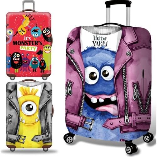 Strange Luggage Cover Travel Suitcase Protector Suit For 18-32 Size Trolley Case Dust Travel Accessories Elasticity Box Sets