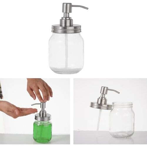 1Pc Bathroom Liquid Soap Dispenser Clear Glass Jar Shampoo Pump Bottle Leakproof Foam Soap Dispenser Jar for Kitchen Accessories