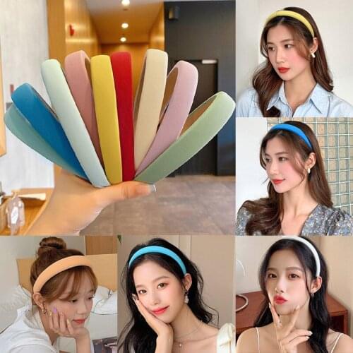 Ins New Colorful Headband Non-Slip Simple Net Red Small Fresh Hair Band Sponge Wide-Sided Face Wash Headband