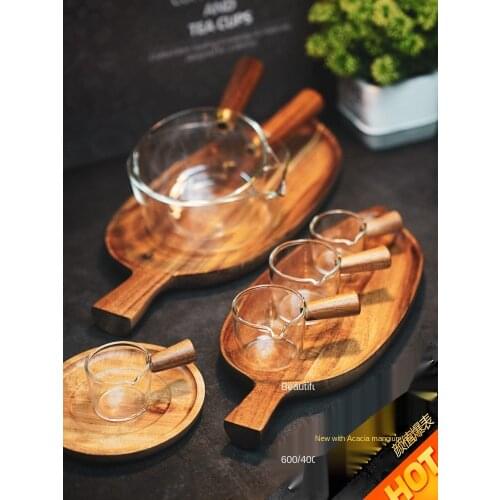 Italian Heat-Resistant Glass Small Milk Cup Espresso Mini Milk Jar Latte Cup Double Mouth Small Milk Cup Coffee Shop Utensils