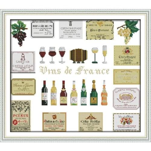 Joy Sunday Chinese Cross Stitch Kit DIY Crafts Wines Counted Printed Patterns 11CT14CT on Needlework Embroidery Home Decoration