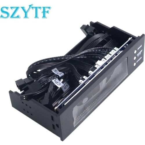 5.25 inch 12V PC Computer Fan Controller 3 Fan Speed Controller Temperature Sensor LCD Digital Display Front Panel for PC