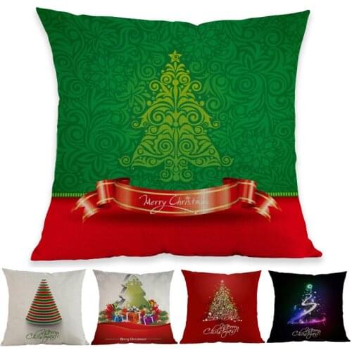 Creative Christmas Tree Patterns Throw Pillow Case Home Sofa Chair Car Holiday Decorative Cushion Cover Christmas Gift New Sale