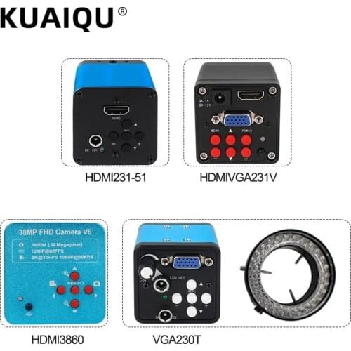 KUAIQU 2K 38MP HD HDMI USB Industrial Electronic Digital Laboratory Biological Stereo Microscope Camera For Phone CPU PCB Repair