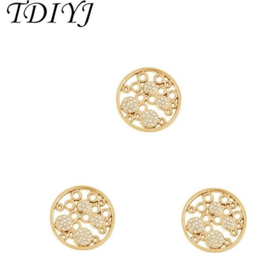 TDIYJ New Fashion 25MM Crystal Bubble Coin Disc for Stainless Steel Coin Holder Frame Pendant Necklace