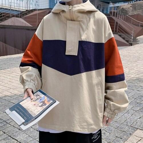 Men Harajuku Streetwear Baseball Varsity Jacket 2021 Mens Japanese Patchwork Zip Up Jacket Male Y2k Kpop Causal Jackets