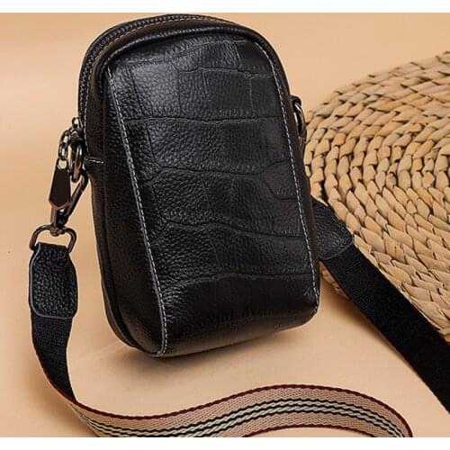 Genuine Leather Women Shoulder Bags Womens bag Luxury Brand Cowhide Mini Women Mobile phone purse Designer Female Crossbody bag