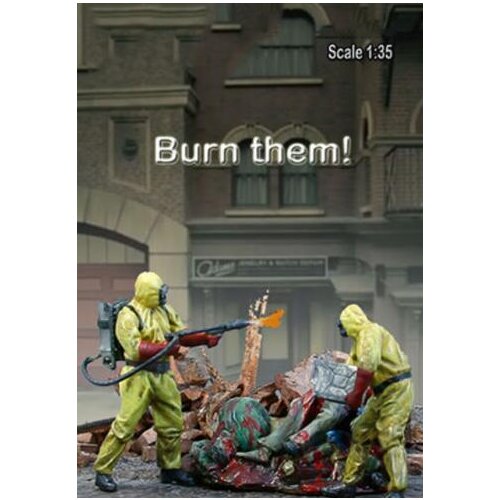 1/35 Scale Unpainted Resin Figure Burn them GK figure