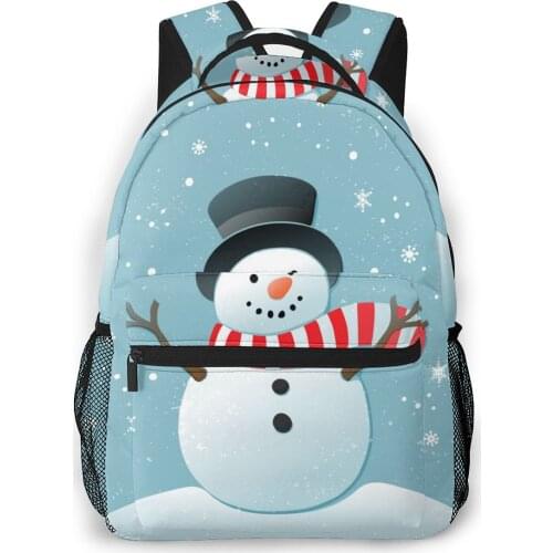 OLN Women Backpack with Multiple Using Women Backpacks Cute Snowman And Snowflakes Female School Bag Girls Travel Bag