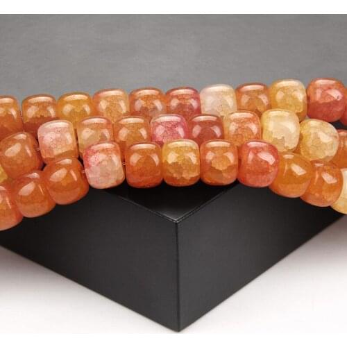 Orange Beads Oval Veins Agates Spacer Beads For Jewelry DIY Handmade Craft Bracelet Earrings Necklace Charm Accessories 10x8mm