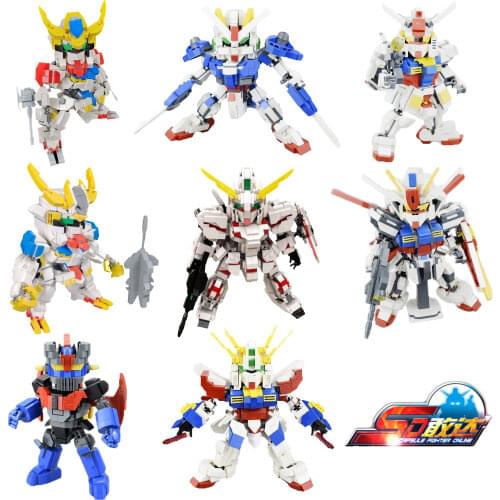 Personal DIY MOC RX78 Devil Z Red heresy NTD GN00 Barbatos GOLD SD Gundam Action model Blocks building toys for Creative gifts