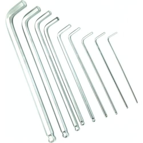 Durable Ball End Hex Wrench Allen Key Hand Tools Metric Allen Nickel Plating 1.5mm-10mm Hexagon Keys