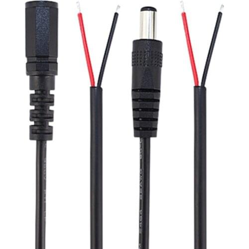 DC Connector Male Female Cable Wire 2.1x5.5mm Plug Jack Power Adapter For DIY LED Strip Lights Electrical Socket