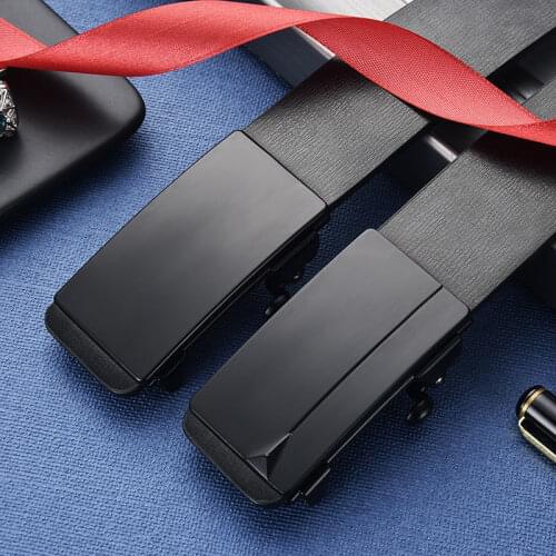 Mens toothless automatic buckle belt business casual belt young and middle-aged wild pants new trend line pants