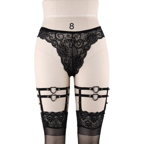 Christmas gifts Black Elastic Harness Wedding Garter Belt Goth Lingerie Cage Bondage Harness Sexy Garter Fetish Leg Stockings