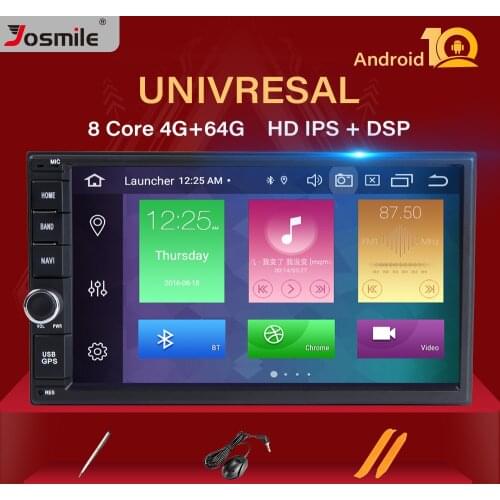 4G RAM Android 10 Auto Radio Quad Core 7Inch 2 DIN Universal Car NO DVD Multimedia Player GPS Stereo Audio Head Unit DAB DVR OBD