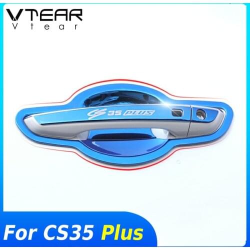Vtear For Changan CS35 Plus Car exterior door handle trim decoration chrome styling door bowl frame cover accessories parts 2020