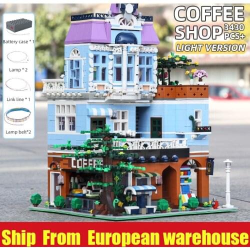 Mould King 16004 Streetview Building Toys The Cafe Coffee Corner Model Building Blocks Assembly Toys Bricks Kids Christmas Gifts