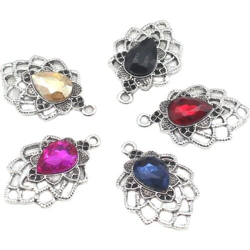 YWXINXI 10Pcs new 36x25MM alloy gun black acrylic pendant, DIY bracelet pendant necklace accessories jewelry crafts