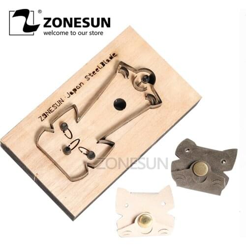 ZONESUN Cat Customized leather cutting die Leather DIY Craft wire earphone collector Wooden Template Punch Cut steel rule die