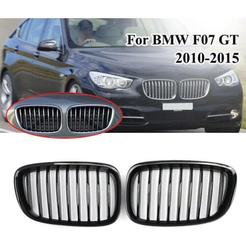 1 Pair Gloss Black Car Front Kidney Grill Grille Car Bumper Racing Grilles For BMW F07 5 Series 2005-2010 Car Accessories Coupe