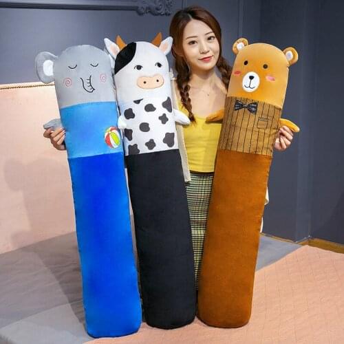 1pc 70/100CM Cartoon Teddy Bear Plush Toys kawaii Stuffed Soft Cattle Elephant Cat Long Pillow Dolls Sleeping Cushion for Kids