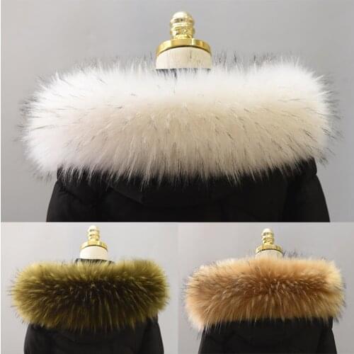 100% winter real raccoon coat fur collar men and women universal warm fashion plus size fashion scarf