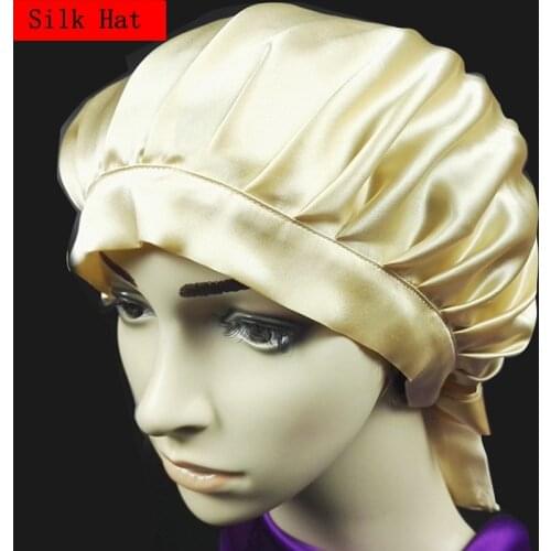 2pcs 100% Mulberry Silk Nightcap Hair Styling Pure Silk Sleeping Hat