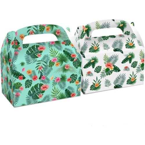2pc 2 Style Jungle Hawaii Palm Leaves Gift Hand Box Candy Box