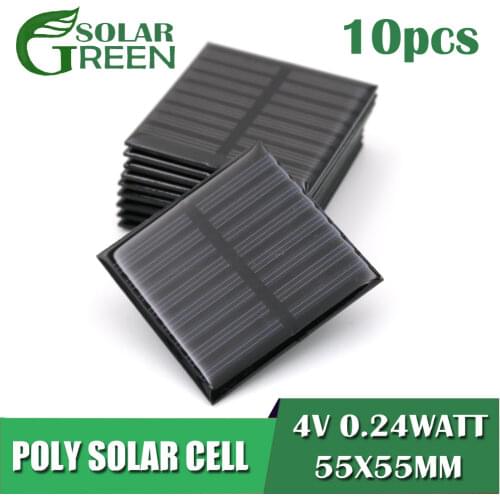 4V 60mA Epoxy Polycrystalline Silicon DIY Battery 0.24Watt Solar Panel Standard Power Charge Module Mini Solar Cell toy