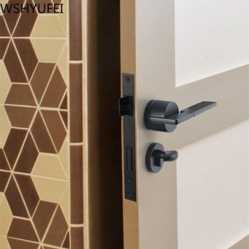 Aluminium Alloy Indoor Door Handle Lockset Universal Security Bathroom Door Knob Lock Silent Lock Core Household Hardware