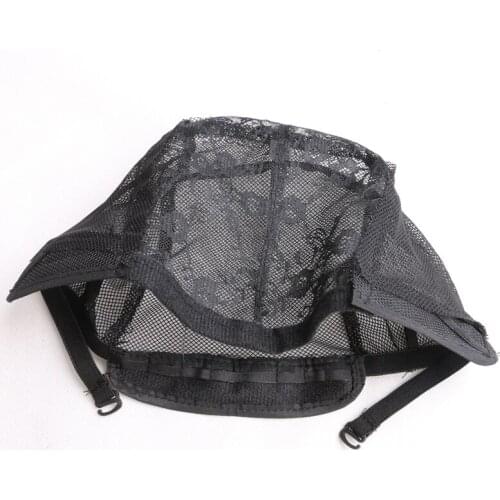 20 pieces Black mesh wig caps with lace net with adjustable straps for making wigs