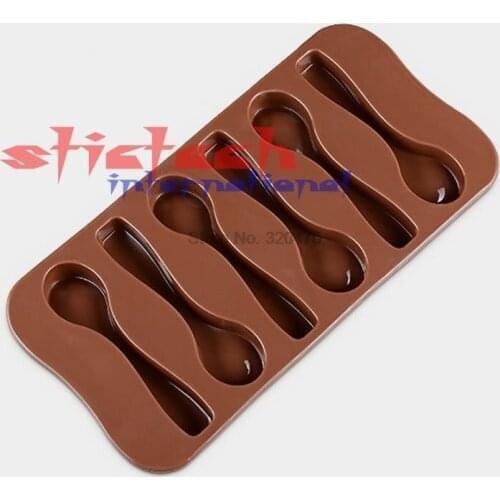 By dhl or ems 100 pieces Spoon Shape Silicone Mold, Jelly, Chocolate, Soap ,Cake Decorating DIY Kitchenware ,Bakeware