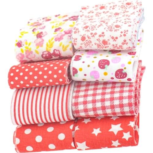 F037# 100%cotton fabric red sets 8pcs/lot quilting patchwork jelly roll fabric strips 5cm x100cm for DIY sewing handmade crafts