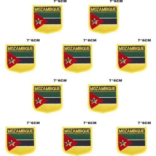 Mozambique Flag Embroidery Patches Iron on Saw on Transfer patches Sewing Applications for Clothes in Home&Garden
