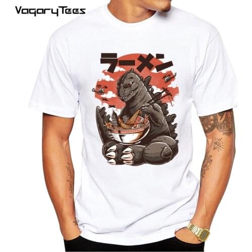 Kaiju T-shirt Funny Japanese Monster T Shirt Fashion Cool Novelty he doesn't like to eat good food Printed Tshirt Casual Tee Men