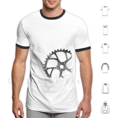 Bike Cog T Shirt Print For Men Cotton New Cool Tee Bike Bicycle Cog Crankset Cogset Mountain Biking Gear Chain Triathlon